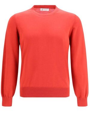 Brunello Cucinelli Multicolour Cotton Sweatshirt - Red