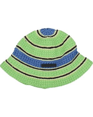 Stella McCartney Striped Crochet Bucket Hat - Green