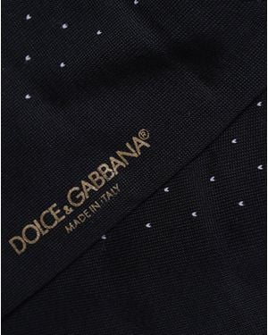 Dolce & Gabbana Men Black Cotton Polka Dot Mid Calf Accessory Socks - Blue