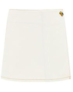 Ganni White Cotton Mini Skirt