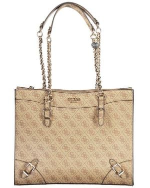 Guess Beige Polyethylene Handbag - Natural