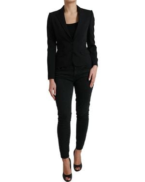 Dolce & Gabbana Wool Single Breasted Blazer Coat Jacket - Black