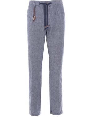 Yes-Zee Light Blue Linen Jeans & Pant