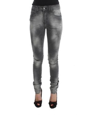 John Galliano Gray Wash Cotton Blend Slim Fit Denim Jeans Pants