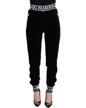Dolce & Gabbana Elegant Velvet Pants - Black