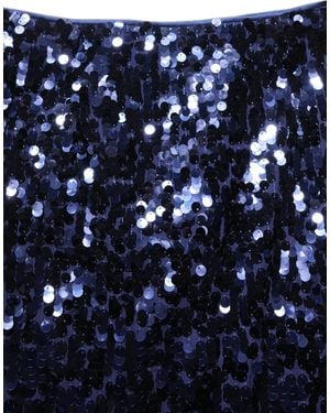 Dolce & Gabbana Blue Sequin High Waist Pencilcut Midi Skirt