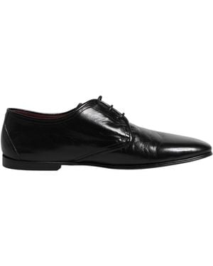 Dolce & Gabbana Black Leather Lace Up Derby Dress Formal Shoes