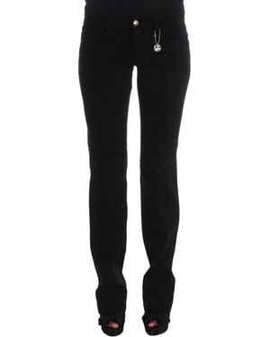 CoSTUME NATIONAL Cotton Slim Fit Bootcut Jeans Black Sig30120
