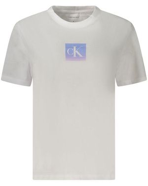 Calvin Klein White Cotton Tops & T - Grey