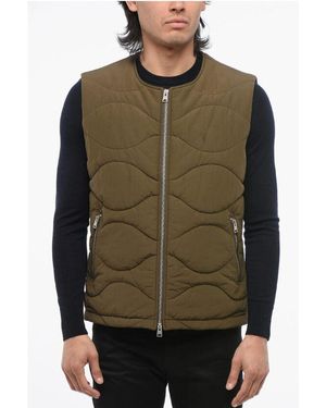 AllSaints Allsaints Quilted Zipped Vest - Green