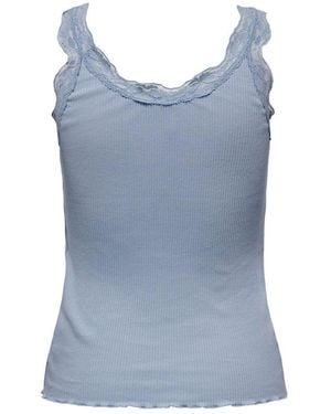 ONLY Light Blue Cotton Tank Tops
