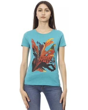 TRUSSARDI ACTION Light Blue Cotton T