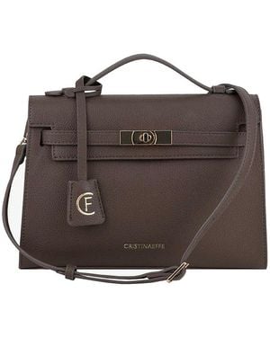 Cristinaeffe Grey Artificial Leather Crossbody Bag - Brown