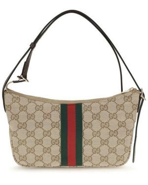 Gucci Beige Polyester Shoulder Bag - Metallic