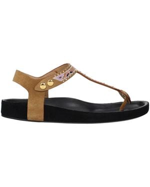 Isabel Marant Enore Flip Flop Suede/Cognac - Brown