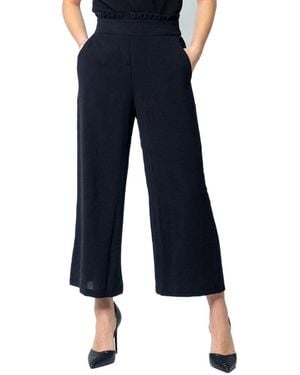 VILA CLOTHES Black Viscose Casual Trousers - Blue