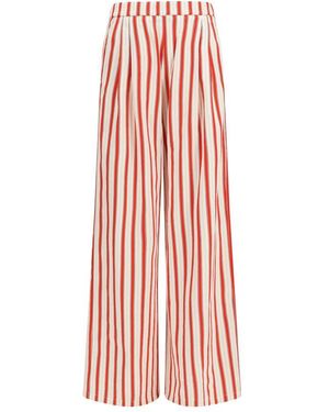 forte_forte Multicolour Cotton Casual Trousers - Red
