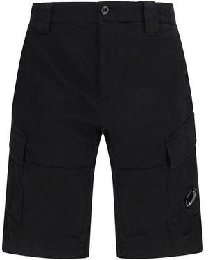 C.P. Company Black Cotton Bermuda Shorts