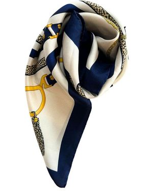 Borbonese Blue Silk Scarf