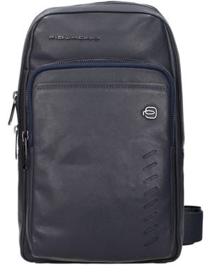 Piquadro Leather Crossbody Bags - Blue