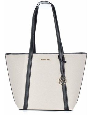 Michael Kors White Canvas Tote Bag