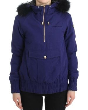 Gianfranco Ferré Blue Padded Jacket Hooded Short K