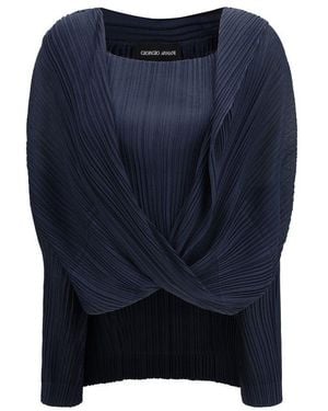 Giorgio Armani Blue Viscose Blouse