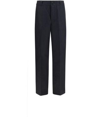 Prada Black Cotton Casual Trousers - Blue