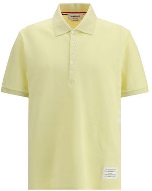 Thom Browne Bicolour Cotton Polo Shirt - Yellow
