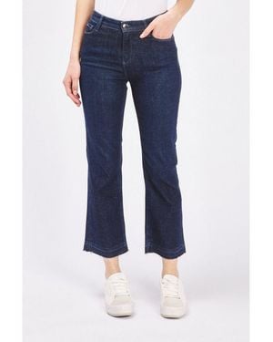 Gas Blue Cotton Flared Jeans