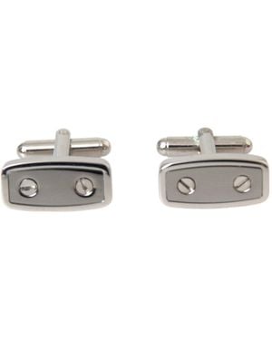 Dolce & Gabbana Silver Plated Metal Brass Pin Men Cufflinks - Metallic