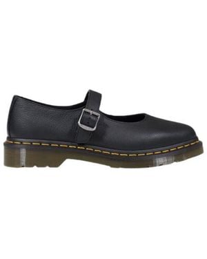 Dr. Martens Black Leather Platform Court Shoes