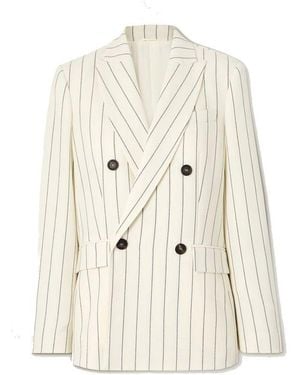 Brunello Cucinelli White Wool Blazer - Natural