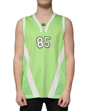 Dolce & Gabbana Green Polyester Jersey Sleeveless T