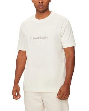 Calvin Klein Beige Cotton T - White