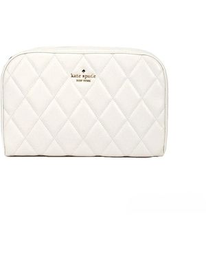 Kate Spade Carey Mini Parchment Quilted Smooth Leather Camera Crossbody Handbag - White