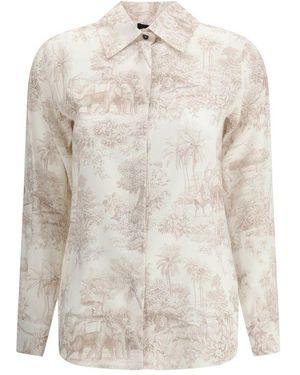 Ella Toile De Jouy Printed Shirt - White