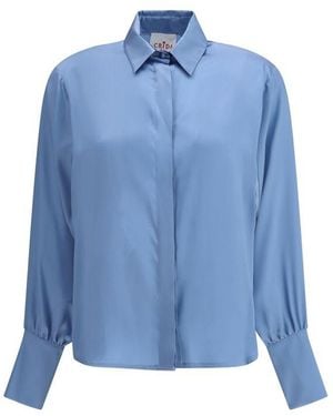 Crida Milano Feltre Silk Shirt - Blue