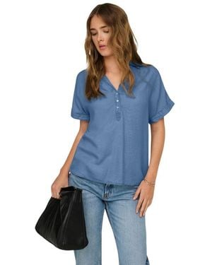 ONLY Lyocell Shortsleeve Shirt - Blue