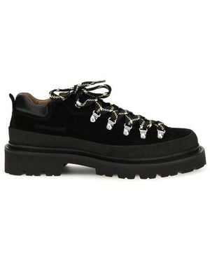 DSquared² Black Calf Leather Bos Taurus Athletic Sneakers