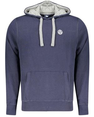 North Sails Blue Cotton Men's Hooded Sweatshirt