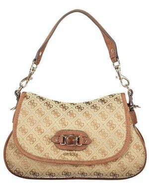Guess Beige Polyester 's Bag With Adjustable Shoulder Strap - Natural