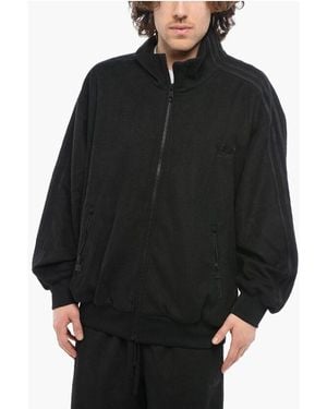 adidas Solid Colour Mock Neck Sweatshirt With Tone On Tone Details - Black