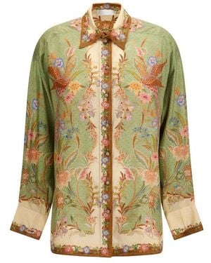 Zimmermann Multicolour Silk Pattern Shirt - Green