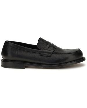 Premiata Calf Leather Bos Taurus Slip-On Loafers - Black
