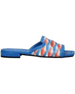 Jimmy Choo Light Blue Fabric Slipper