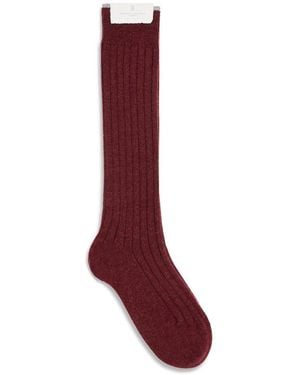 Brunello Cucinelli Cashmere Ribbed Socks - Red