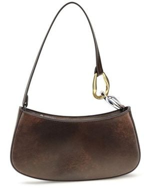STAUD Brown Calf Leather Bos Taurus Shoulder Bag