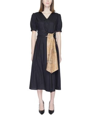 Alviero Martini 1A Classe Black Cotton Dress - Blue