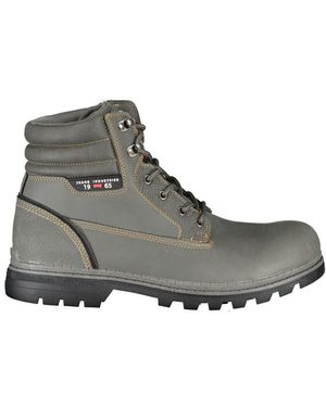 Carrera Chic Lace-Up Boots With Contrast Details - Grey